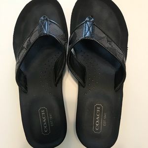 Black Coach Flip flops size 6